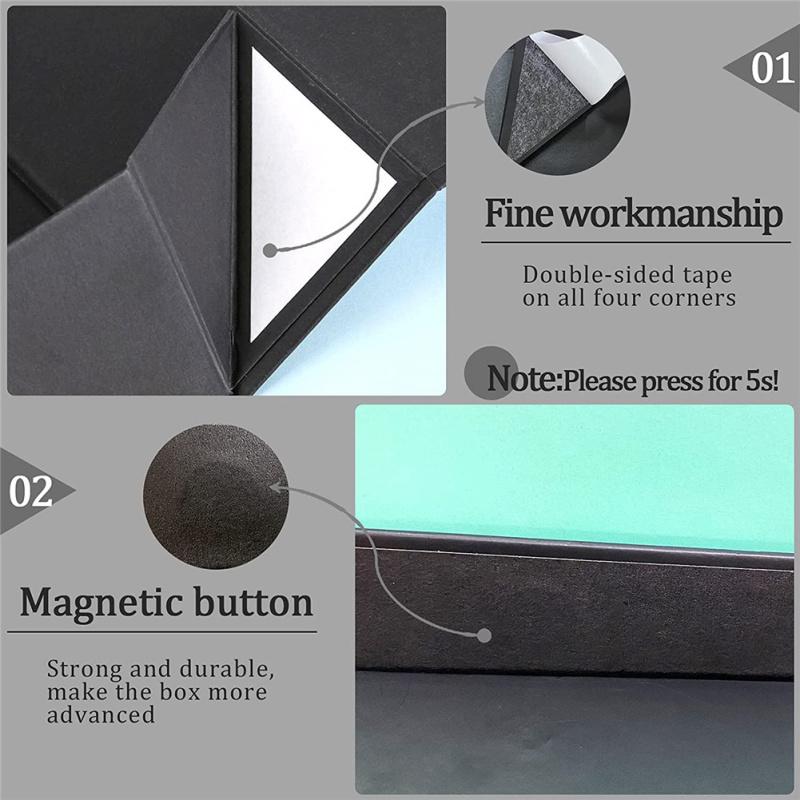 Stabile, faltbare Geschenkbox aus Pappe mit magnetischem Schnallenband, exquisite einfarbige Muschelschale