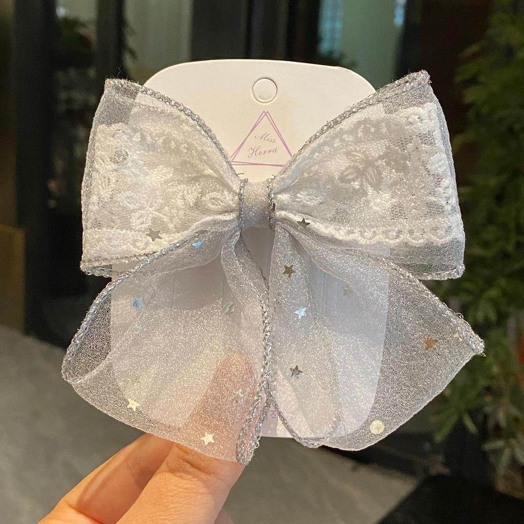 Kids' Ribbon Lace Bow Hair Clip - Cute Princess Accessories for Little Girls & Babies