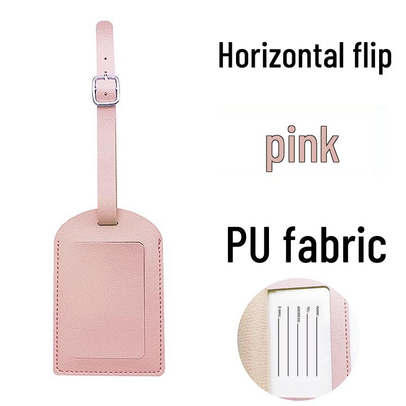 Available: Thickened PU Leather Luggage Tag - Horizontal/Vertical Flap with Pocket and Buckle, Includes Signature Paper.