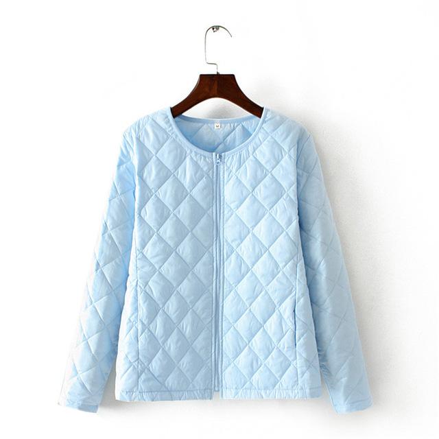 Women Autumn and Winter Plus Size Stand-up Collar Loose Thermal Jacket Light Padded Jacket
