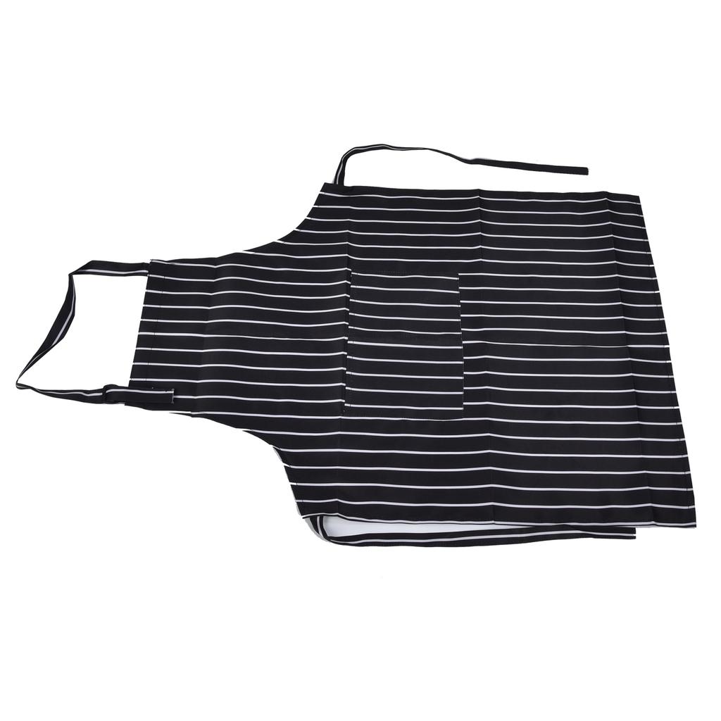 Bib Apron Waterproof Adjustable Kitchen Cooking Aprons with Dual Pockets for Kitchens Restaurants BakersBlack and White
