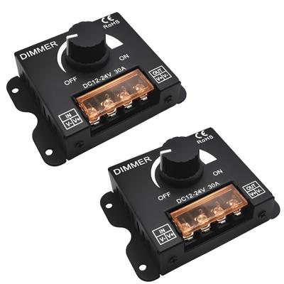 Azumafy Dimmer Switch, LED Controller, Volume Control, Set of 2, DC12-24V, 30A, with Lid