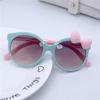 2-14 Jahre alte Mädchen glänzende Sonnenbrille mit Schleife, schöne Katze, Kinderbrille, modische Farbverlauf-Brille, UV400