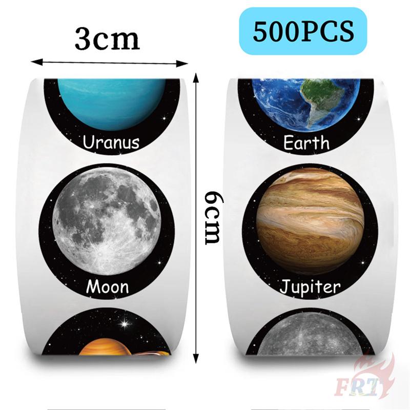 500Pcs/Roll Planets in The Universe Kids Rewards Stickers - DIY Scrapbooks Album Decor Sealing Label Decals