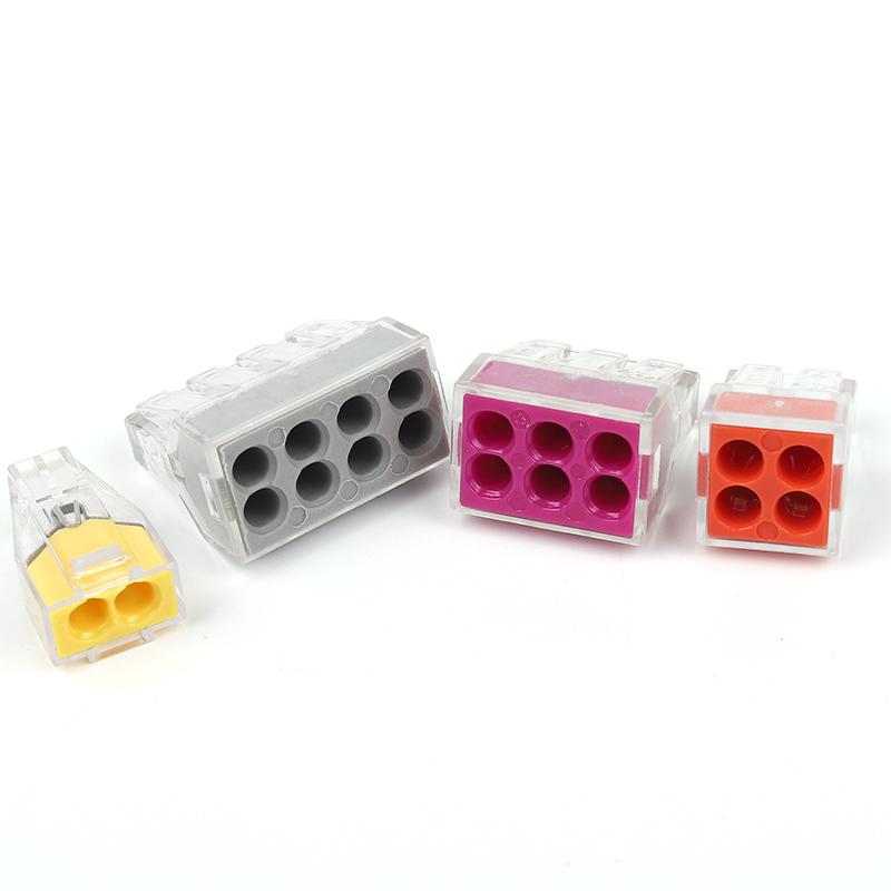 Mini Quick Splicing Wire Connector Hard Wire Straight Insertion 2/3/5/6/8pin Compact Conductor Terminal Block Junction Box