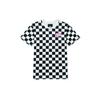 Vans Logo Checkerboard Print Colorblock Short Sleeve T-Shirt Unisex Tops Black VN0A4MLUJ0Z