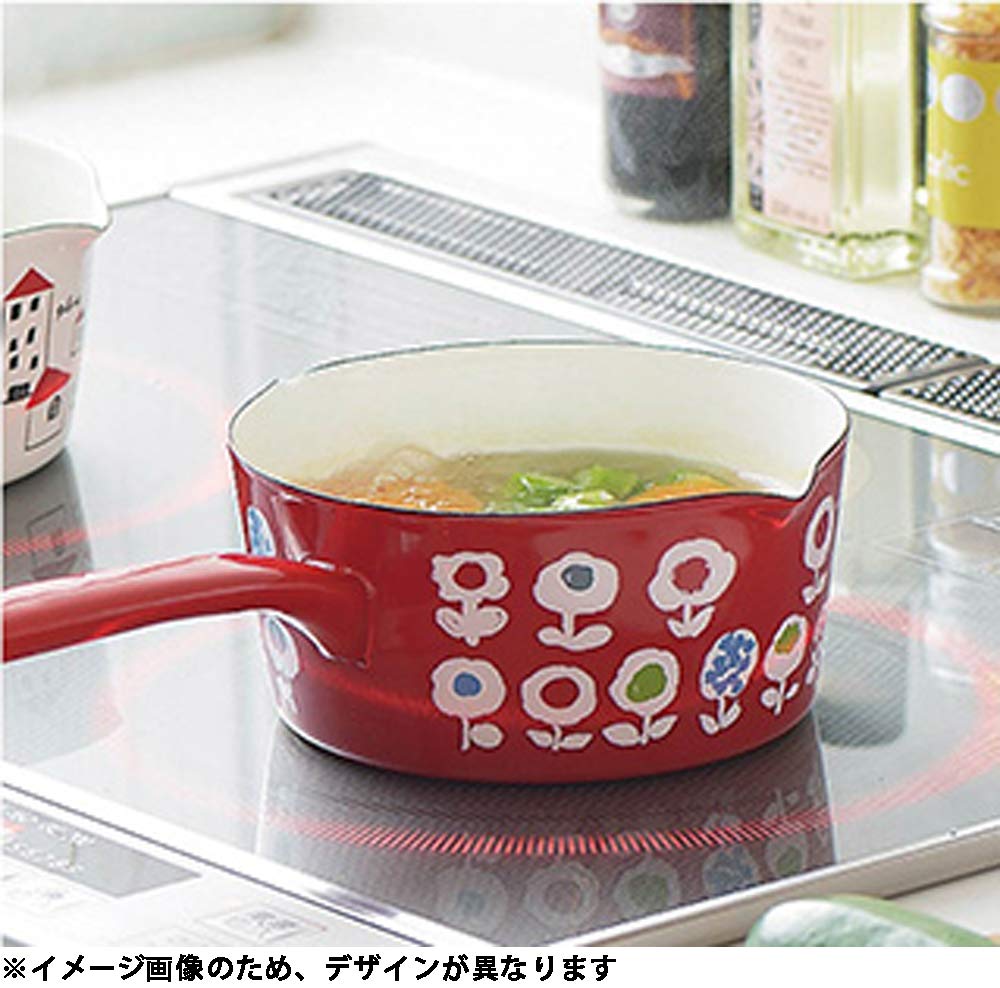 Toyohoro Plune Enamel Milk Pan, Apples, 15cm, YJM-103