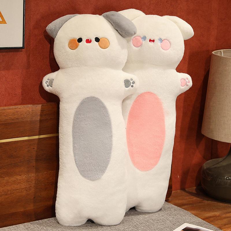 Cute Long Dog Plush Body Pillow Kawaii Cartoon Dog Stuffed Doll Sofa Bedroom Decorative Throw Pillow Sleeping Back Cushion Decor
