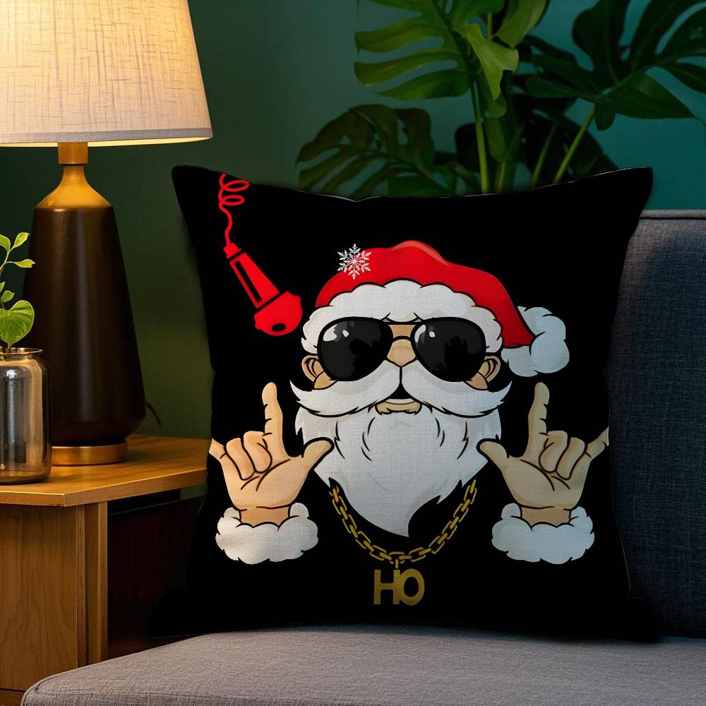 Rap Santa Claus Pillow Case Plush Fabric Soft Double Sided Print Sofa Cushion Cover Throw Pillow Covers