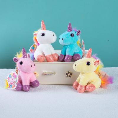 Non-Toxic Unicorn Theme Hanging Pendants Soft Stuffed Plush Toys Cute Rainbow Horse Keychian Backpack Charm Gifts For Children Birthday