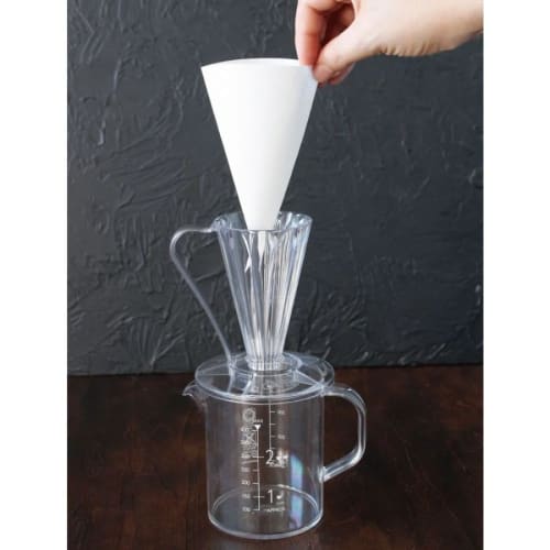 CAFEC DEEP 27 Flower Dripper FDD-27 for Single Cup Coffee (Clear Black, Dripper)