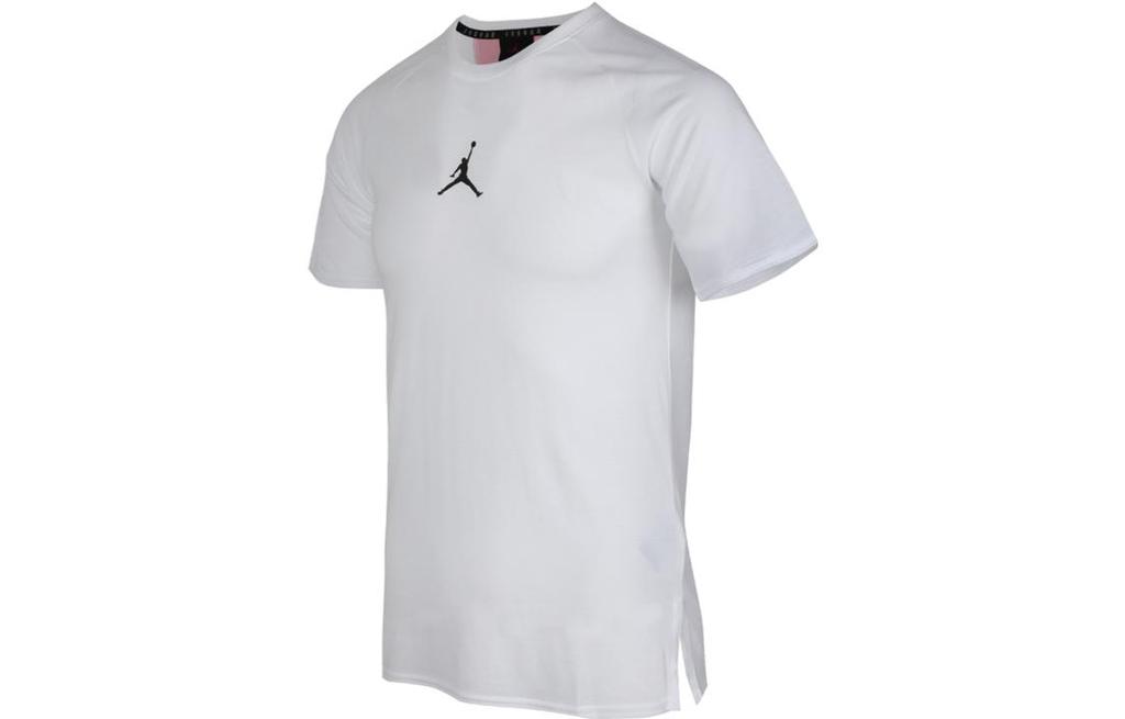 Jordan T Shirts Men's White Crew Neck Moderate Straight Fit 889714-102