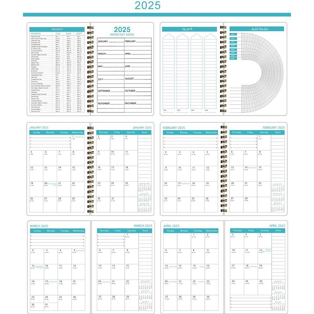 12 Months 2025 Schedule Planner Notepad To Do List Diary Writing Pads  Office Supplies