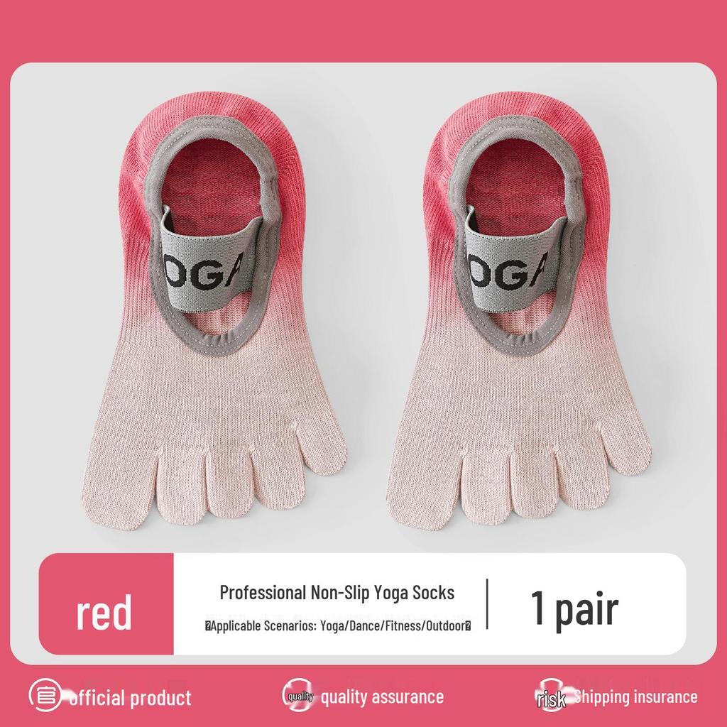 Women's Anti-Slip Yoga & Pilates Five-Toe Socks - Summer Thin, Pure Cotton Toe Separator Boat Socks