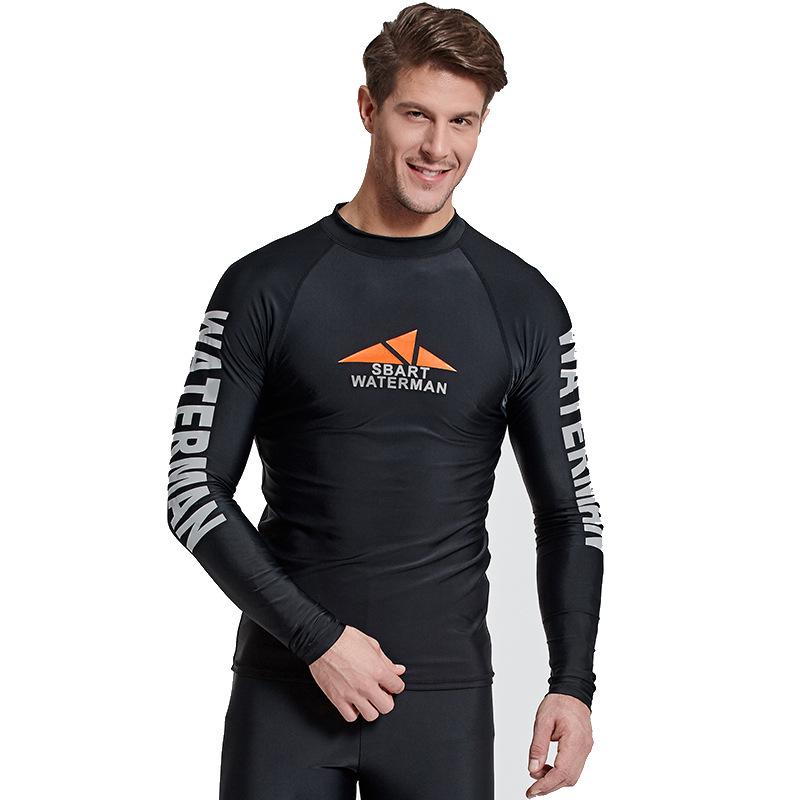 Shabate Men's Quick-Dry Diving Suit: Long Sleeve Sun Protection, Slim Fit, Jellyfish-Resistant Top for Snorkeling.