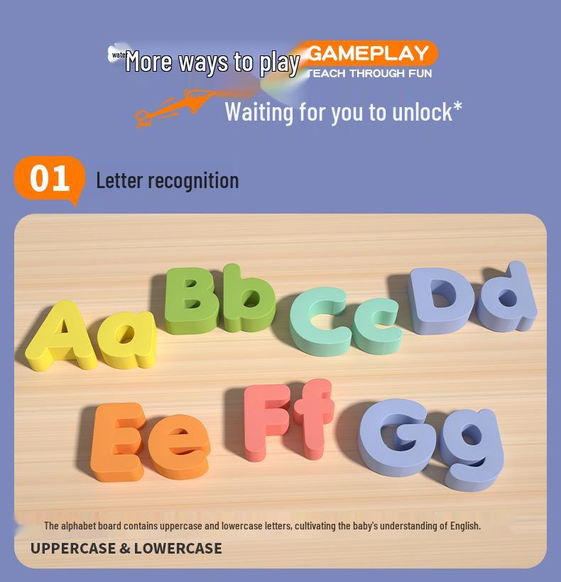 Holz 3D Alphabet Puzzle zum frühen Lernen: Groß- & Kleinbuchstaben für Kinder