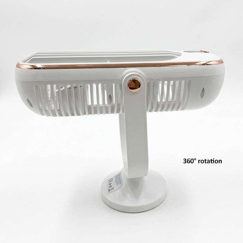 USB charging air-cooled small fan, 5-speed adjustable, large battery dual motor stylish desktop fan, portable air cooler
