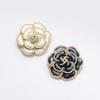 Faux Pearl Camellia Brooch Black White Flower Lapel Pin Sweater Cardigan Coat Business Suit Clothing Accessories Fashion Jewelry