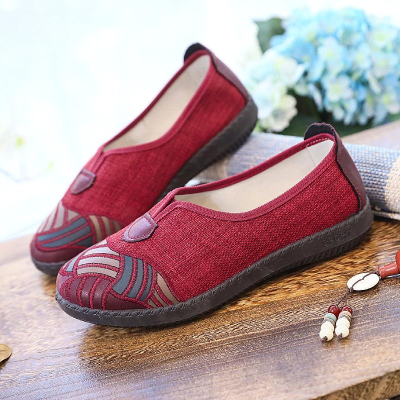 

Spring and autumn new cloth shoes women s shoes one pedal single shoes non-slip soft sole wear-resistant shoes for the elderly 35