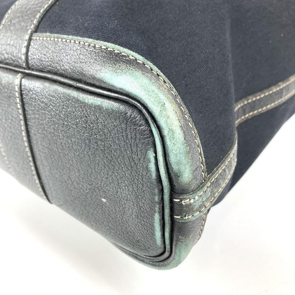 HERMES Garden File MM Bag Tote Bag Shoulder Bag Leather / Canvas Black