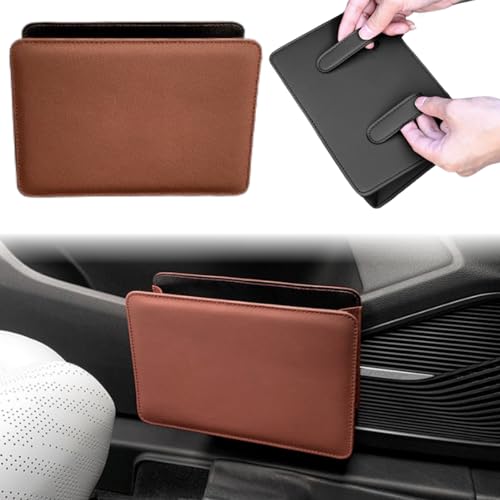 

Mellbo Ведро для мусора в автомобиль, Ведро для мусора в автомобиль, Подвесной ящик для хранения, Ящик для хранения мелочей, ПУ кожа, Магнитная застежка, Большая вместимость, Коричневый