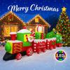 11.81FT Holiday Lighting With LED Lights Giant Christmas Inflatable Decoration Santa Train Xmas Garden Supplies Home Ornaments