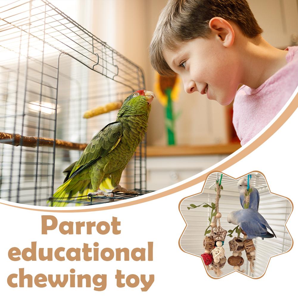 Bite Resistant Parrot Toy Peony Tiger Skin Molar Chewing Articles Colorful String Bird Biting Toy For Cage Decoration New