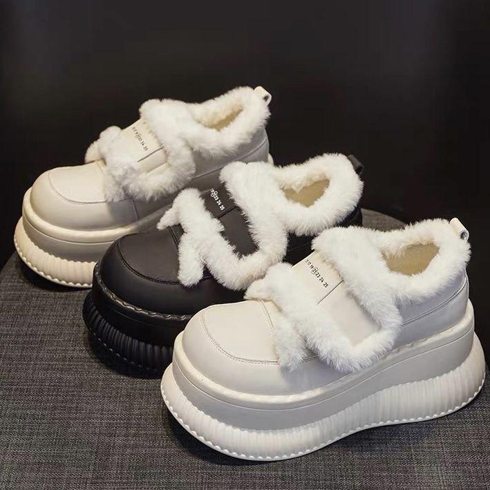 Winter Klettverschluss Schneestiefel Fleece Neu Dicke Sohle Warm Große Baumwollschuhe Kurze Stiefel