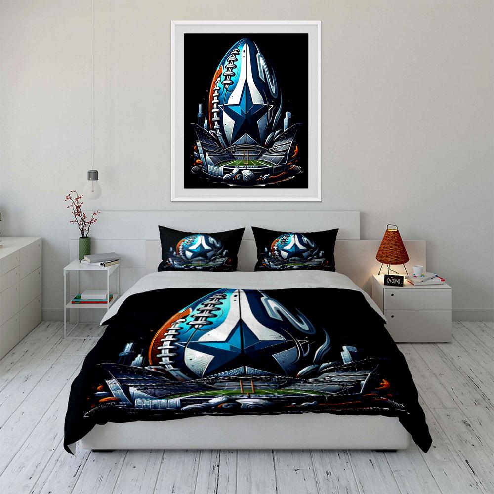 Football, star, stadium design. Bedding sets Duvet cover sets Duvet covers Pillowcases(1 * Duvet Cover 2 * Pillowcases without duvet insert)