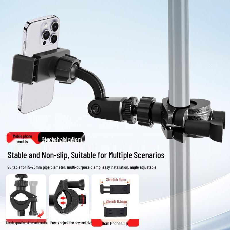 Tablet & iPad Phone Holder with Tripod & Camera Clip for Multi-Camera Views