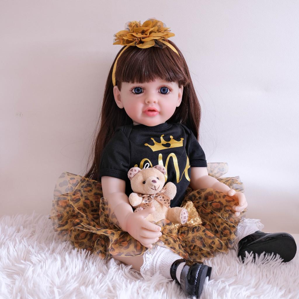 Silicone Reborn Baby Doll 55cm With Realistic Features For Collectors And Gift Giving