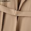 INCERUN Men Lapel Neck Long Sleeve Irregular Ruffled Layers Splits Casual Long Blazer