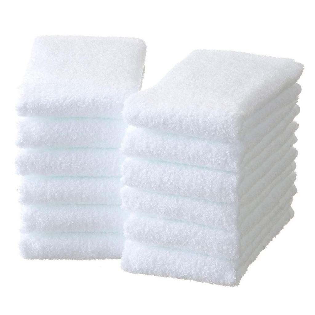 Senshu Towel Pure White Face Towels, 12-Piece Set, Made In Japan, Senshu Towels (Approx. 34 X 85 Cm), 12 White Towels