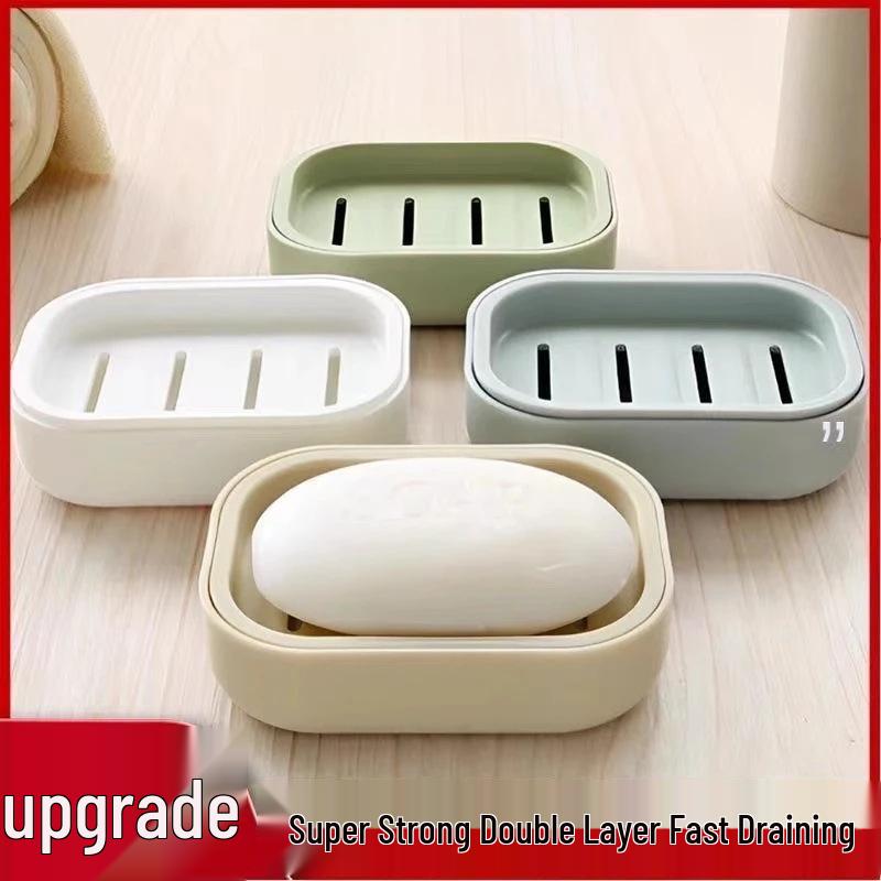 Geen verzendkosten: Creatief Dubbellaags Zeepbakje met Afvoer voor Badkamer of Wasruimte