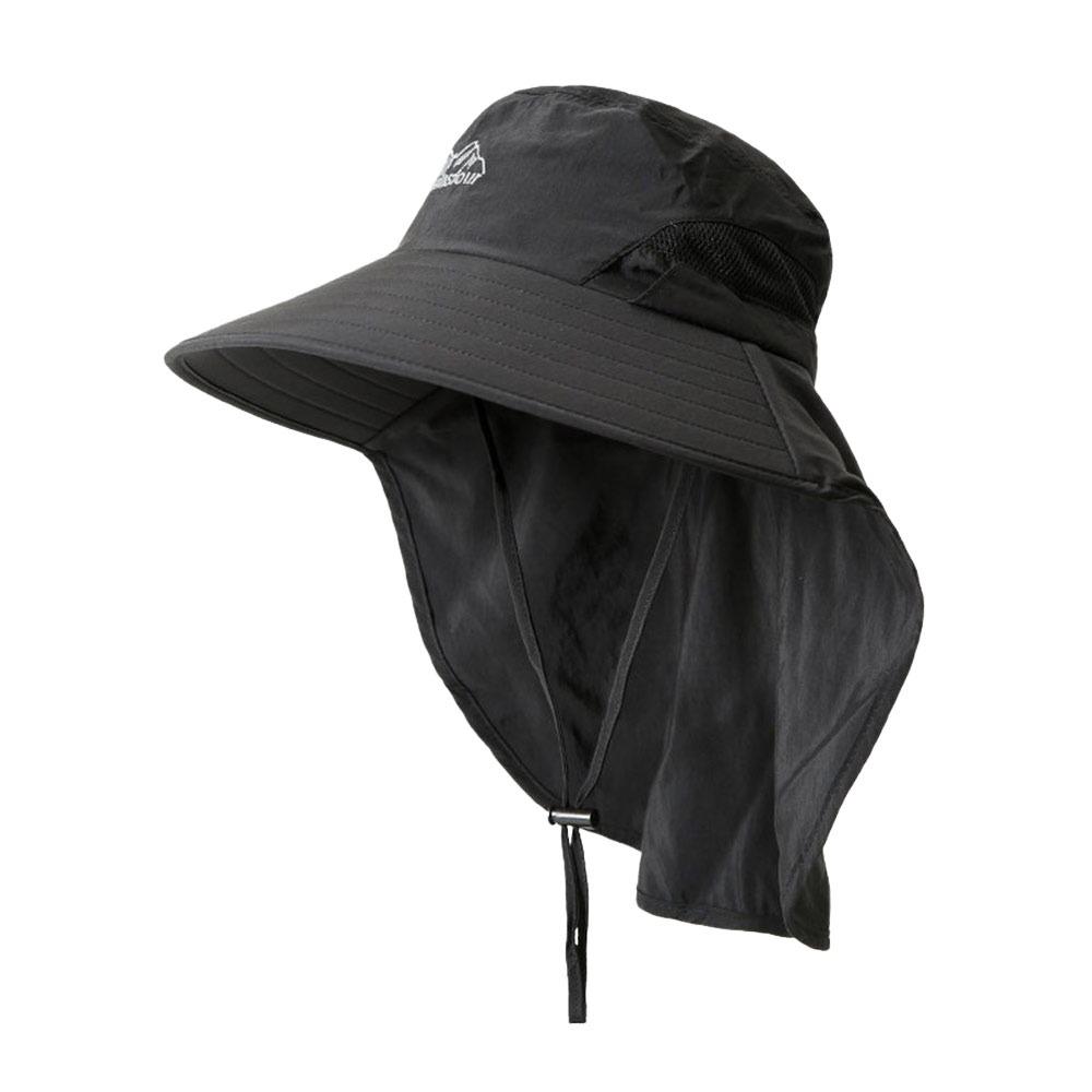 

Casual Anti UV Shawl Fisherman Hat Quick Dry Wide Brim Sun Hat Breathable Adjustable Sun Visor Cap Summer чёрный