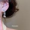 Elegant Zircon Flower Teardrop Tassel Ear Clips for Non-Pierced Ears - Chic European/American Style Earrings with Luxury Appeal