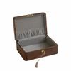 Dust-Proof Walnut Jewelry Box with Hinged Lid Sturdy Lockable Storage