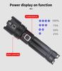 XHP70 High-Brightness LED Flashlight - Aluminum Alloy, Telescopic Zoom, Electric Display, Waterproof, Multifunctional Outdoor Handheld Light