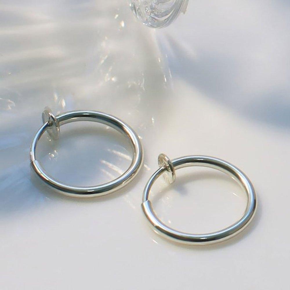 Silver Pipe Ring, Comfortable Earrings 15mm