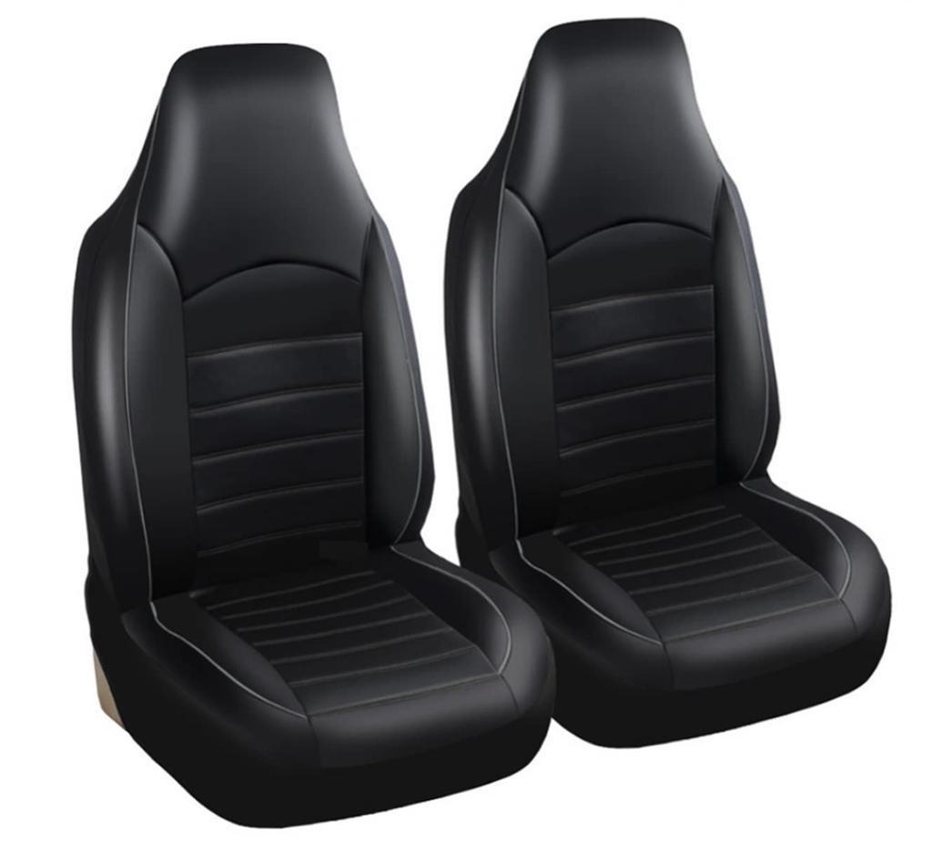 Company Front Set and Synthetic Leather PU Leather Seat Covers for Standard and Light Vehicles "Domestic Sales" 2-Seat (Driver Passenger) (Gray Line)