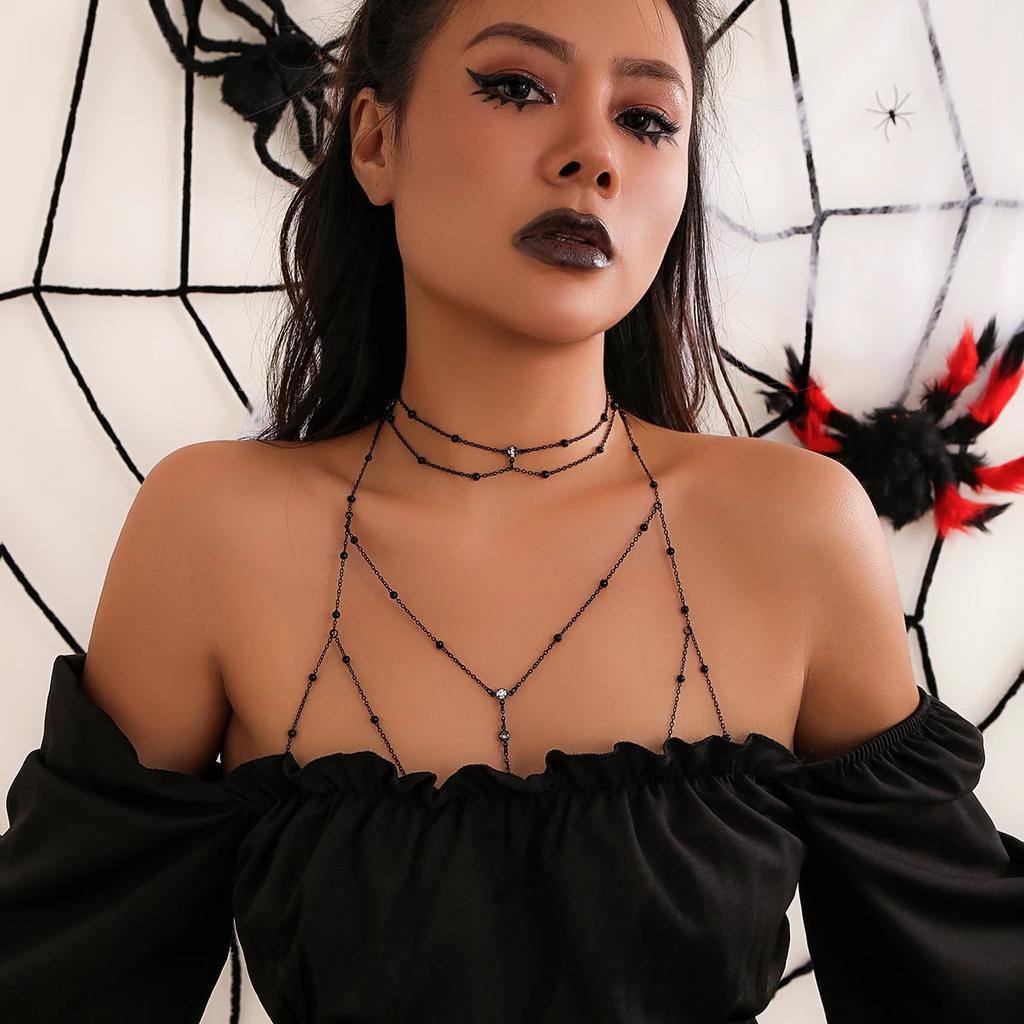 New Boho Sexy Cross Chest Bra Waist Belly Chain Necklace for Women Summer Bikini Body Jewelry Y2K Wed Bride Accessories New