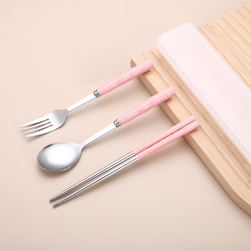 Bamboo Joint Handle Stainless Steel 3-Piece Cutlery Set