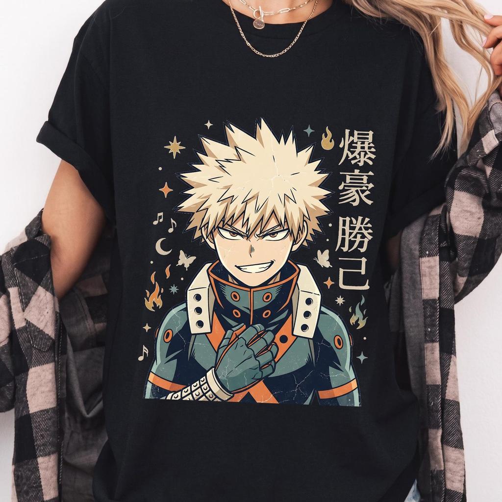 Katsuki Bakugo Anime T Shirt, My Hero Academia Tee, Hero Graphic Tee, Anime Streetwear