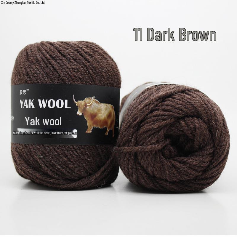 Yak Wool 3-Ply Hand-Knitted Medium-Thick Yarn for Sweaters, Coats, Scarves, and Hats (DIY).