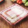Four-Grid Disposable Plastic Bento Lunch Box with Lid, Multi-Compartment Food Packaging Container.