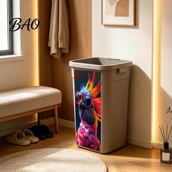 Weatherproof Waste Container Art Fun Animal Trash Can Stickers, Self?Adhesive Bin Decals for Outdoor Removable Vinyl Skins Garbage Can, Mailbox