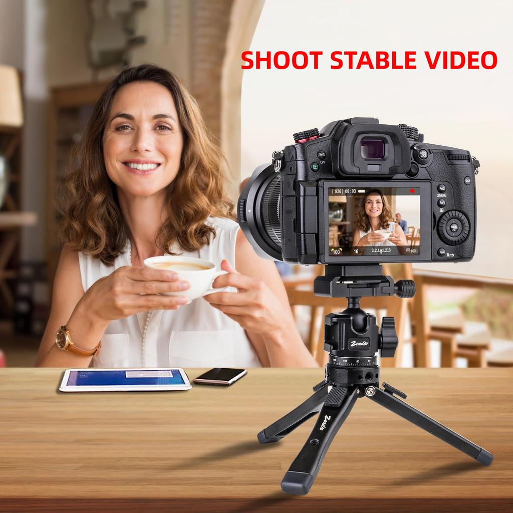 Zeadio Universal Ball Head Mount with Arca Swiss Plate 10kg Weight Panoramic Camera Compatible with Screws - Capacity, 360° Head, 1/4" & 3/8"