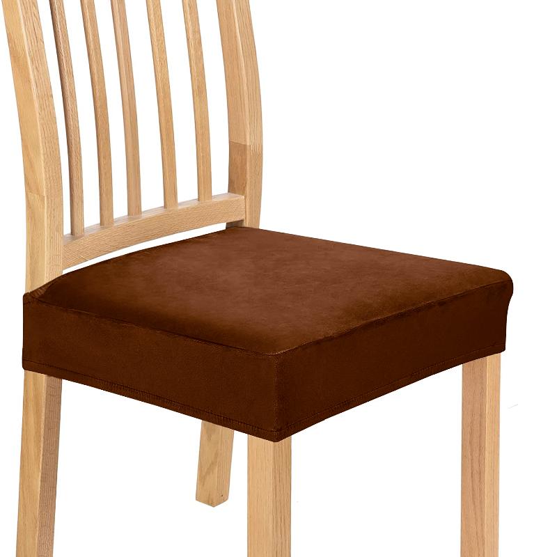Velvet Dining Chair Seat Covers Removable Washable Anti Slip Dust Proof Cushion Protectors