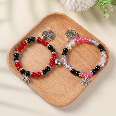 Halloween Spider Bracelet Scary Spider Web Ornament Women Men Couple Pendant Birthday Gifts Favors Happy Halloween Party Decors