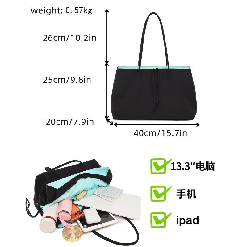 Tote bag lightweight nylon large bag large capacity multi-compartment commuter bag minimalist design women's bag